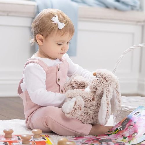 Burrow Bunny Stuffed Animal Plushie with Big Feet, Floppy Ears & Fluffy Tail, Adorable